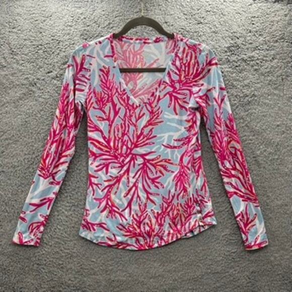 Lilly Pulitzer Tops - Lilly Pulitzer Women's XS Long Sleeve Pink Coral 100% Pima Cotton Top Colorful